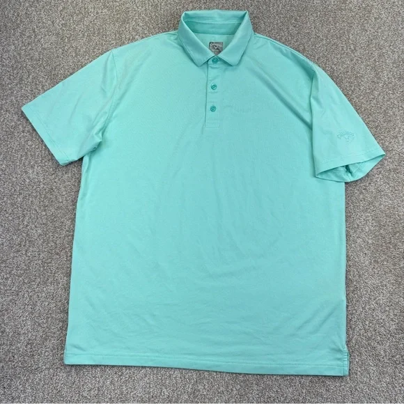 Callaway Opti Dri Green Striped Golf Polo Shirt Mens size Large Short Sleeve - Picture 2 of 12